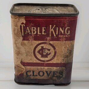 Vintage Table King Cloves Spices Tin USA Lee & Cady SEE